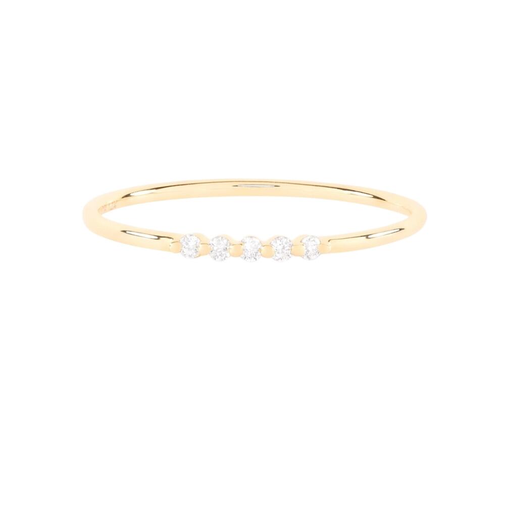 Catbird Jewelry 14K Gold Comet Diamond Ring Size 6 Five Diamonds